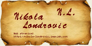 Nikola Londrović vizit kartica
